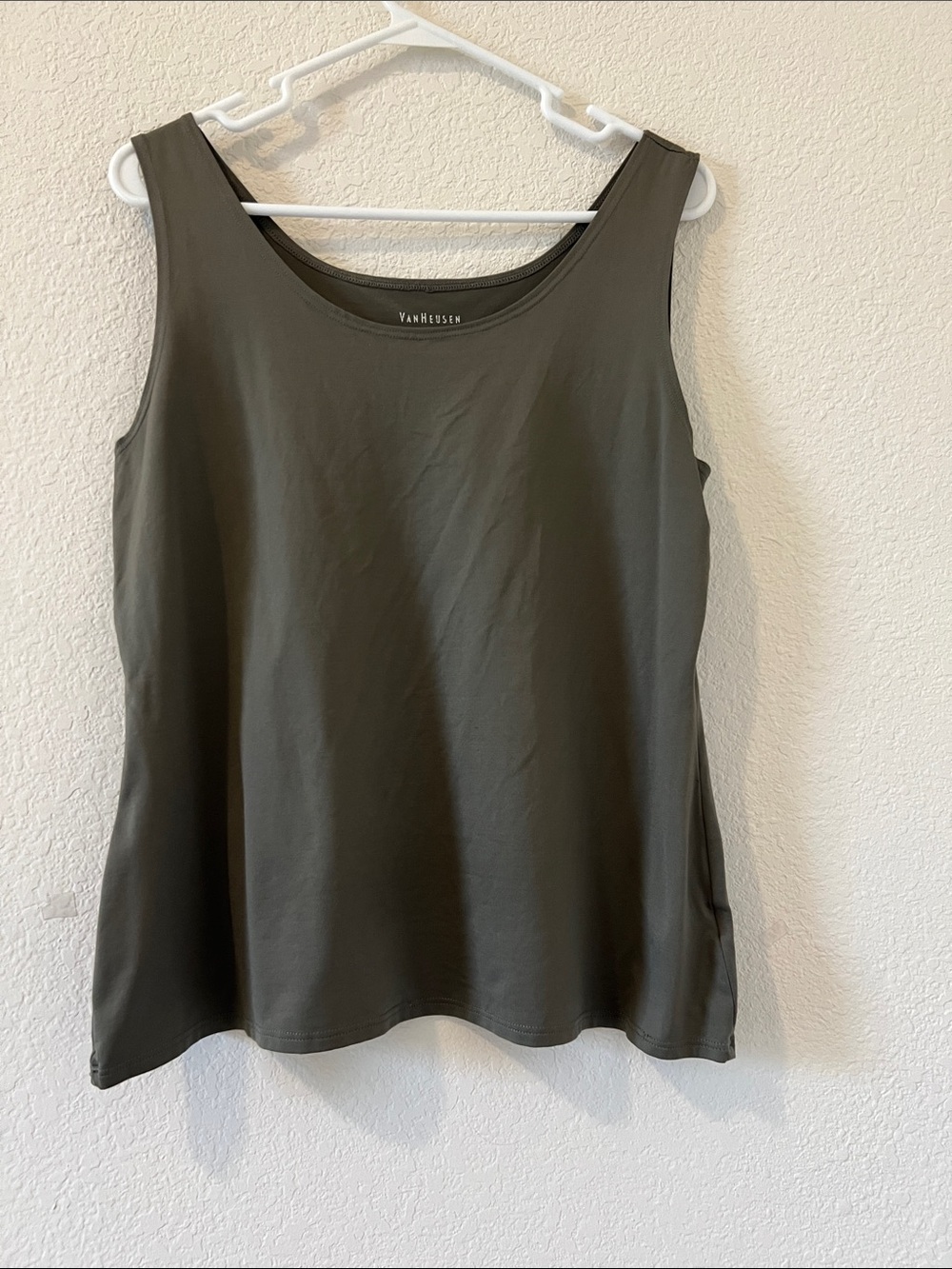 Van Heusen Olive Scoop Neck Tank Top